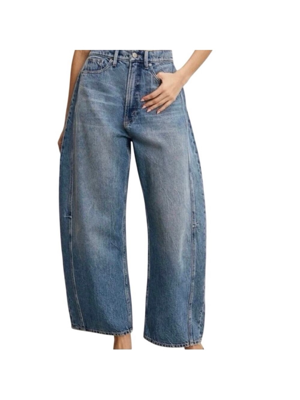 Good American Wide-Leg High-Rise Jeans - Indigo